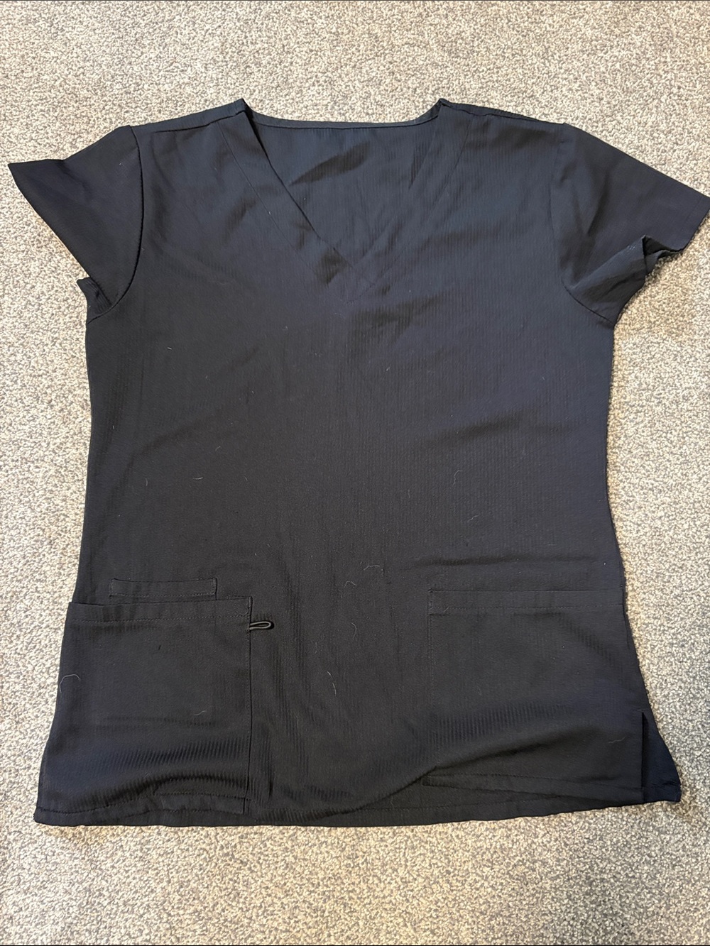 Black  V-Neck Scrub Top